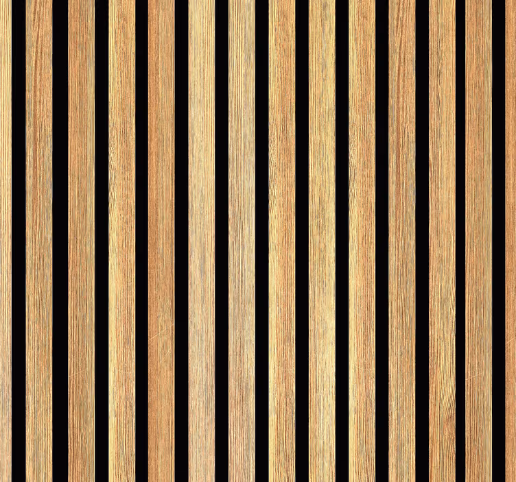 Trästil bruna träribbor i teak tapeter - Tenstickers