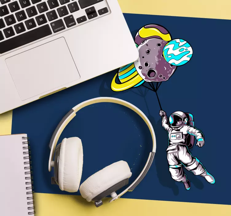 Anime musmatta astronaut med ballonger - Tenstickers