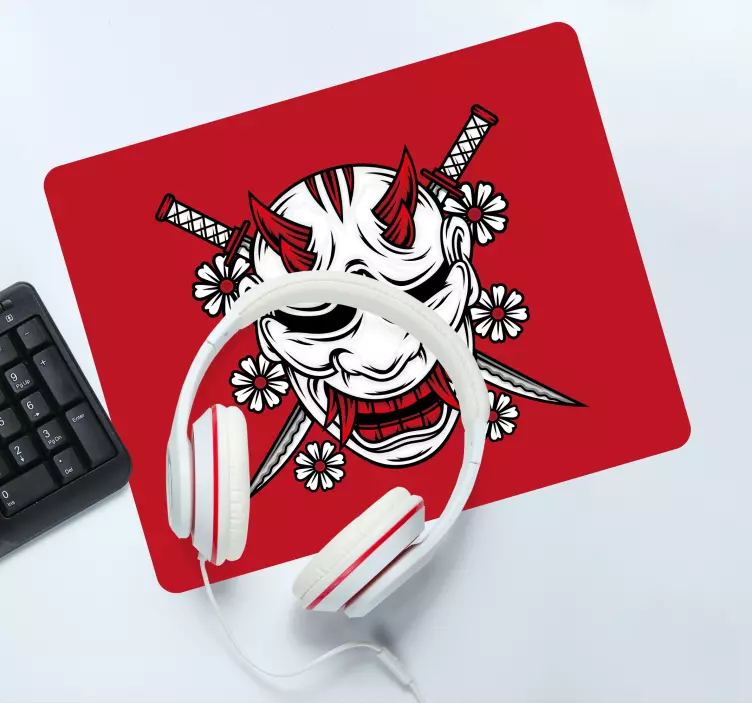 Anime musmatta med skrämmande oni-mask - Tenstickers