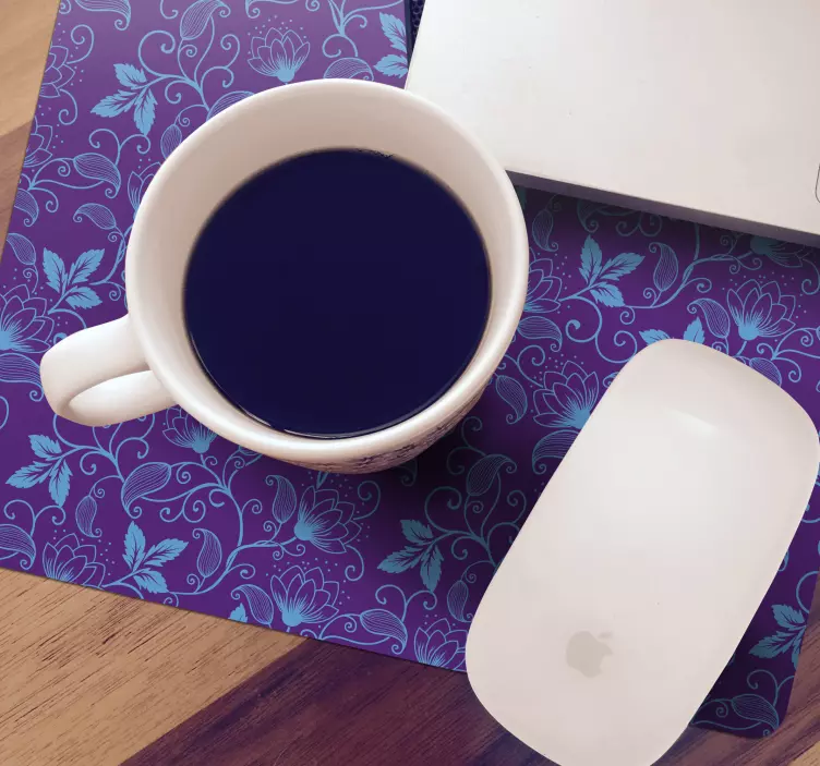 Blå lila mousserande världskarta musmatta - Tenstickers