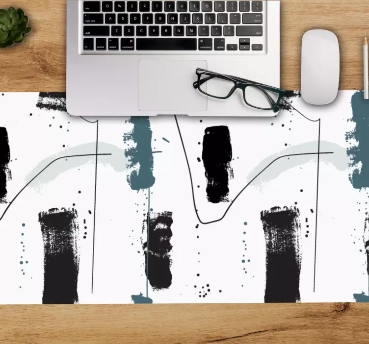 Blått målar fina linjer abstraktion mousepad - Tenstickers