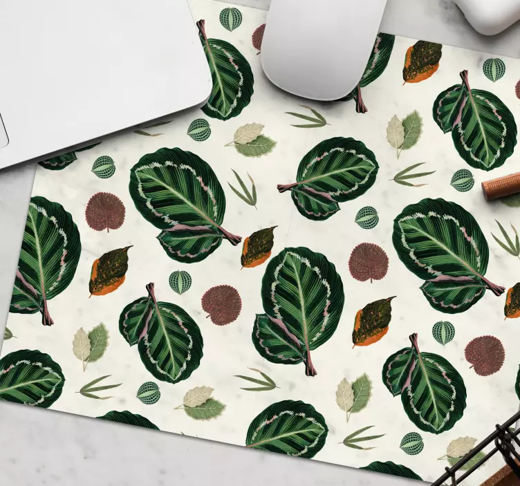 Blad och botaniska mönster och texturer musmatta - Tenstickers