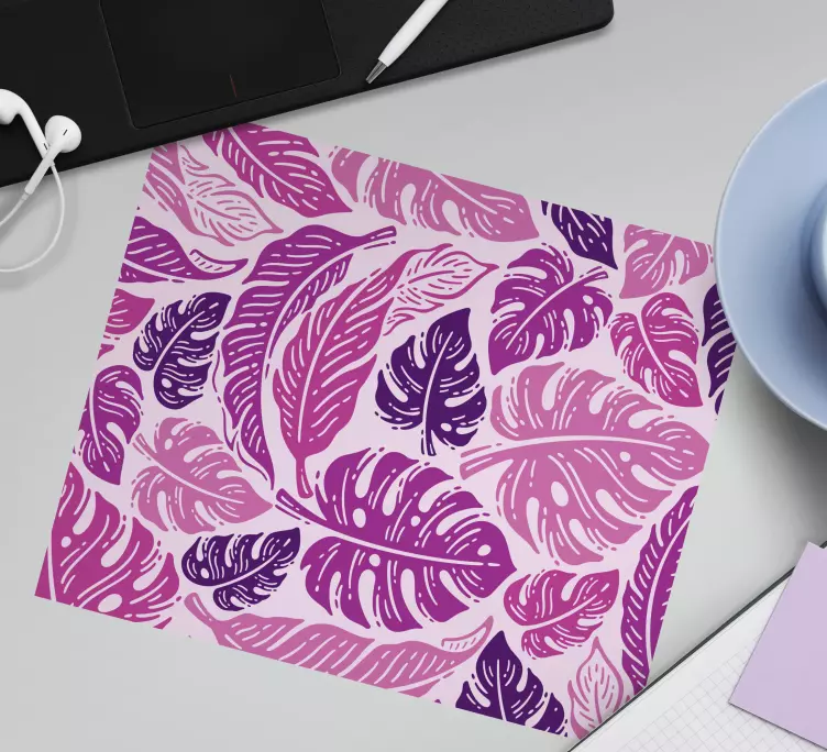 Bladig botaniskt mönster och texturer musmatta - Tenstickers