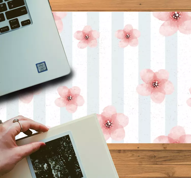 Blommig randmönster mönster och texturer musmatta - Tenstickers