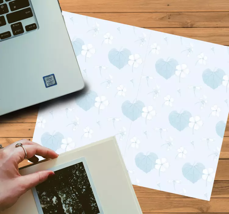 Blommigt hjärtmönster mönster och texturer musmatta - Tenstickers