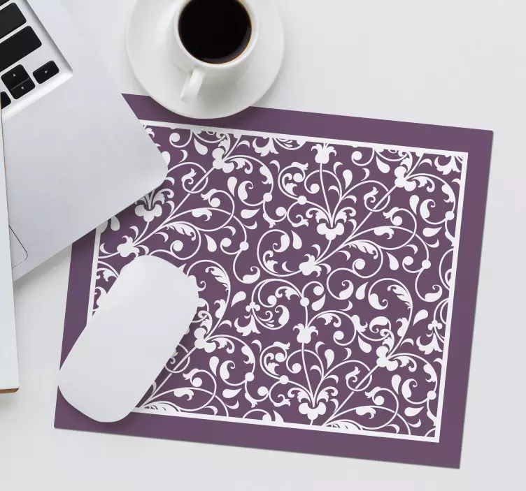 Blommigt virvlande mönster och texturer musmatta - Tenstickers