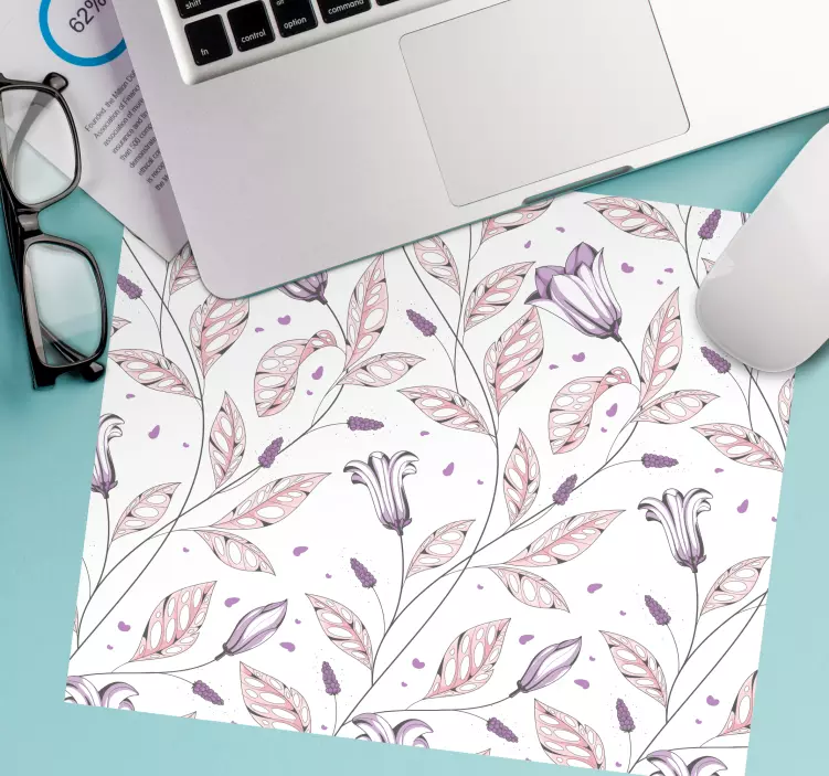 Botanisk bladkomposition mönster och texturer musmatta - Tenstickers