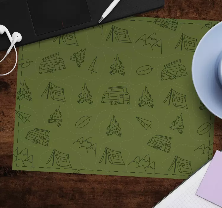 Campingtema mönster och texturer musmatta - Tenstickers