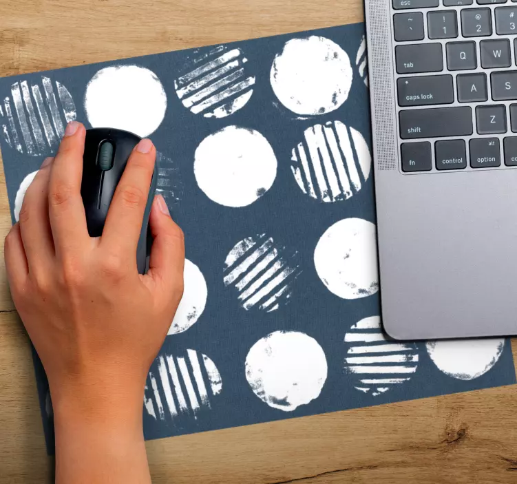 Cirkel vit fläck nordisk design musmatta - Tenstickers