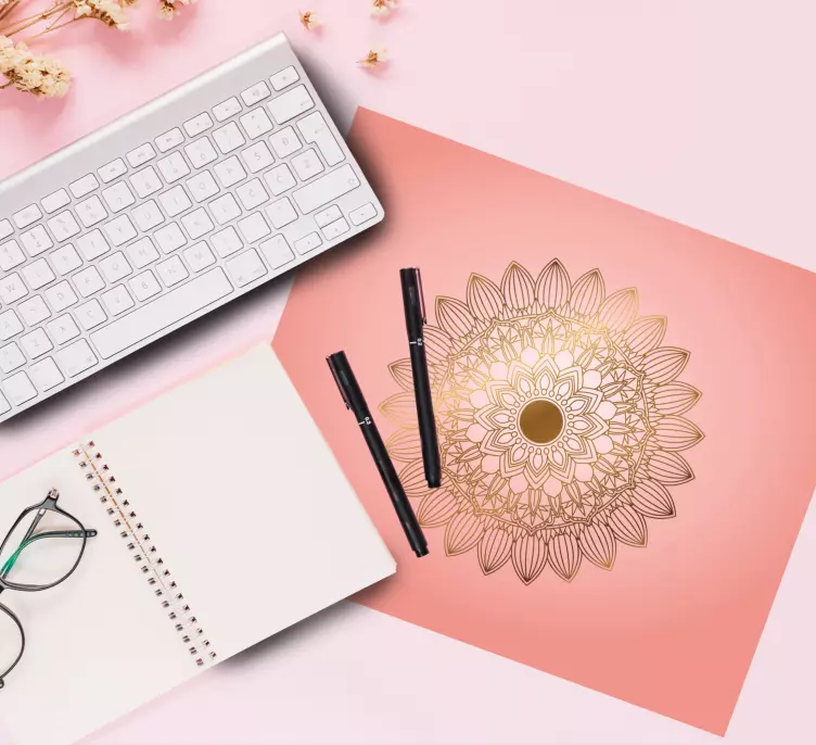 Elegant blommig mandala mönster och texturer musmatta - Tenstickers