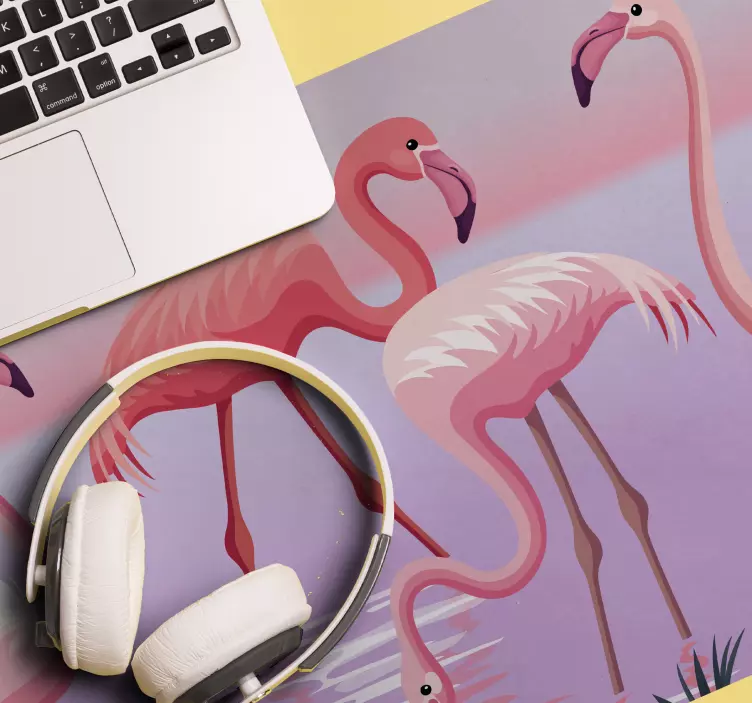 Elegant flamingosamling original musmatta - Tenstickers