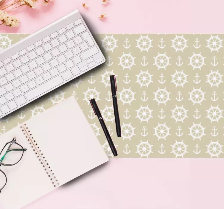 Elegant nautisk motiv mönster och texturer musmatta - Tenstickers