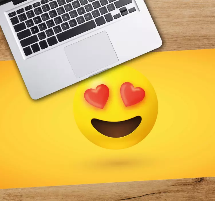 Emoji ansikte hjärta ögon mer musmattor - Tenstickers