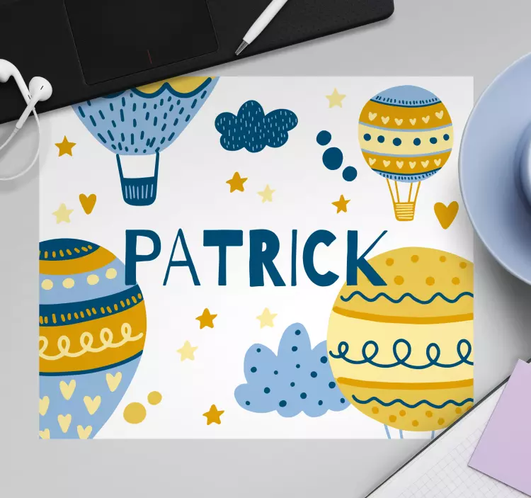 Enkla ballonger med stjärnor och moln musmatta - Tenstickers