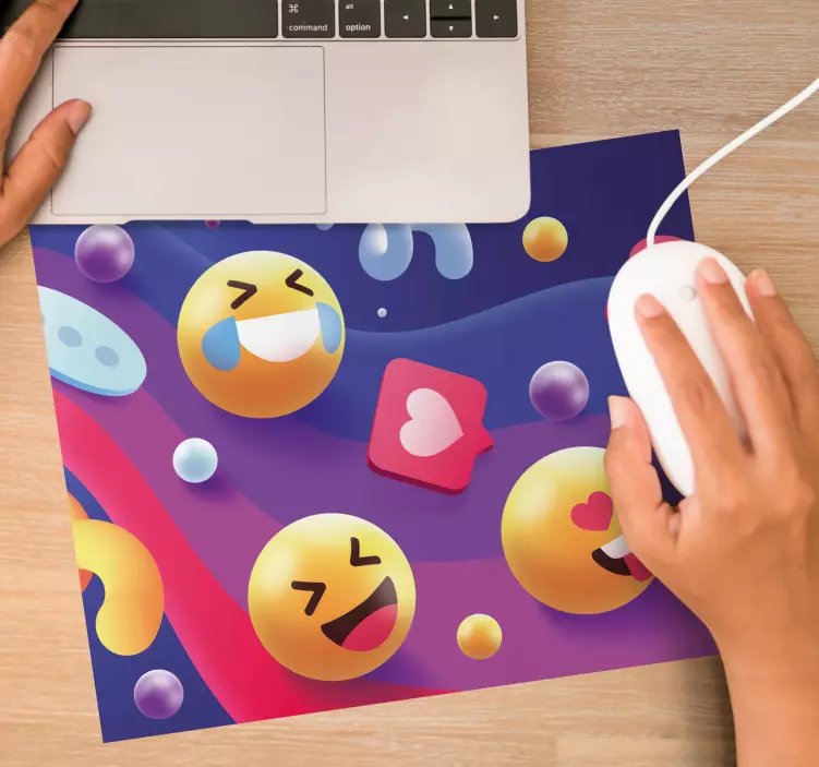 Färgglad emoji kollektion musmatta gaming - Tenstickers