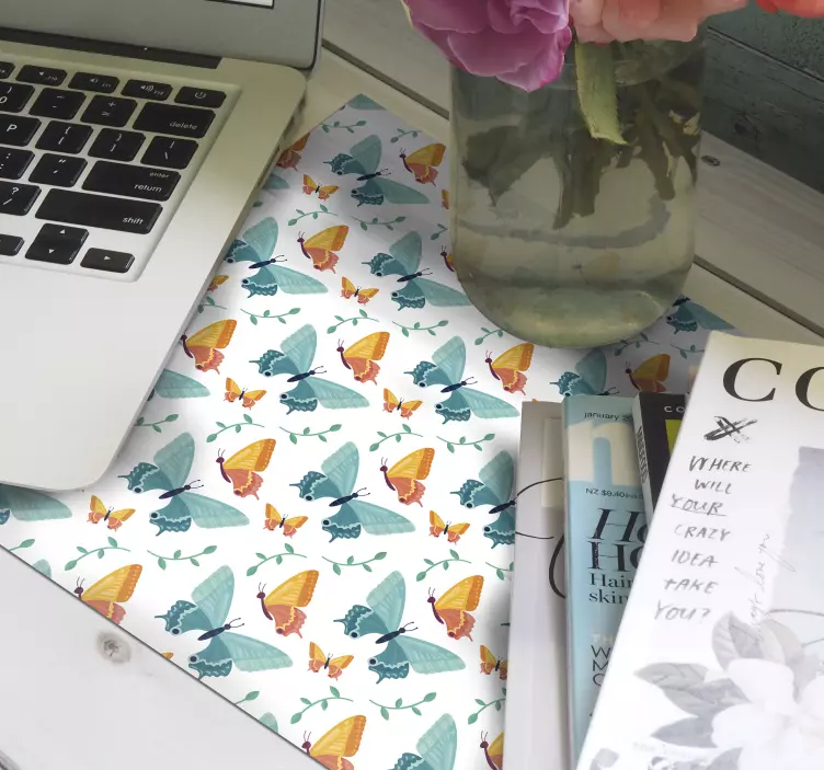 Färgglad fjärilsmönster och texturer musmatta - Tenstickers