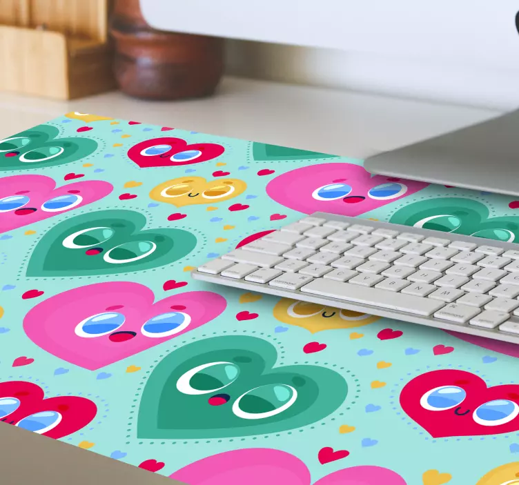 Färgglad hjärtformad mönster och texturer musmatta - Tenstickers