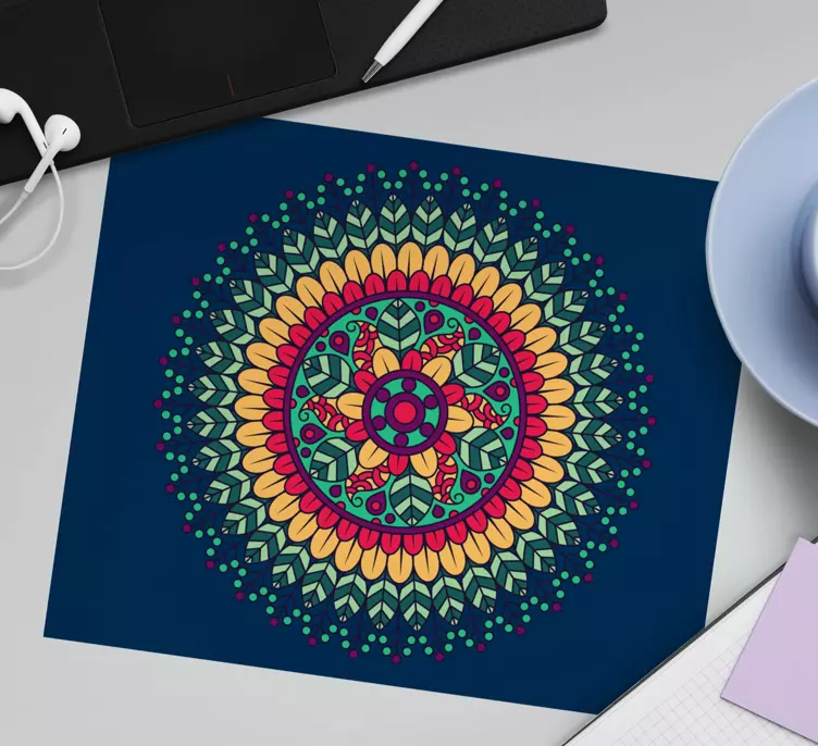 Färgglad mandala design mönster och texturer musmatta - Tenstickers