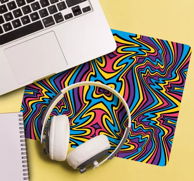 Färgglad virvelmönster och texturer musmatta - Tenstickers