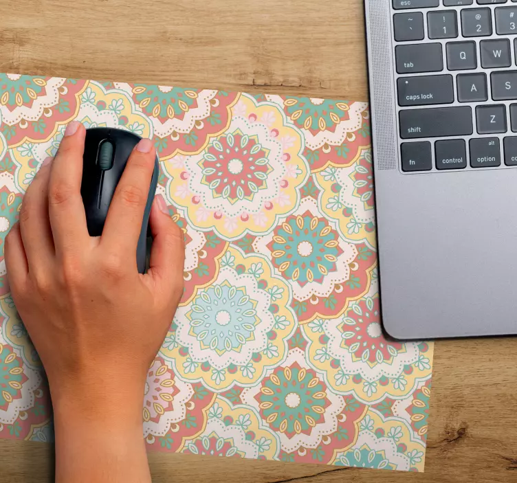 Färgglada blommönster och texturer musmatta - Tenstickers