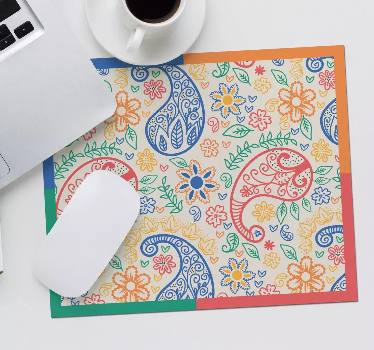 Färgglada blommor och texturer musmatta - Tenstickers