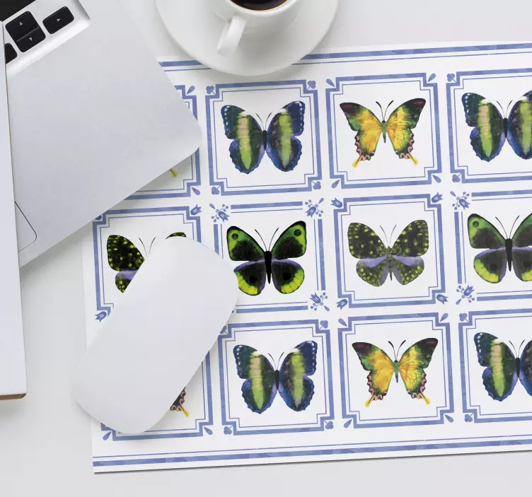 Färgglada fjärilar kakel musmatta - Tenstickers