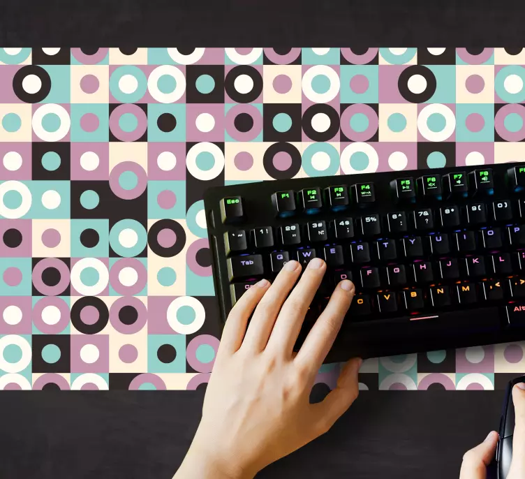 Färgglada geometriska mönster och texturer musmatta - Tenstickers