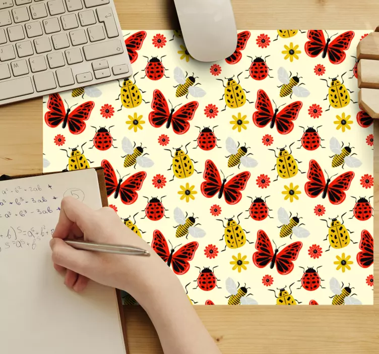 Färgglada naturinslag mönster och texturer musmatta - Tenstickers