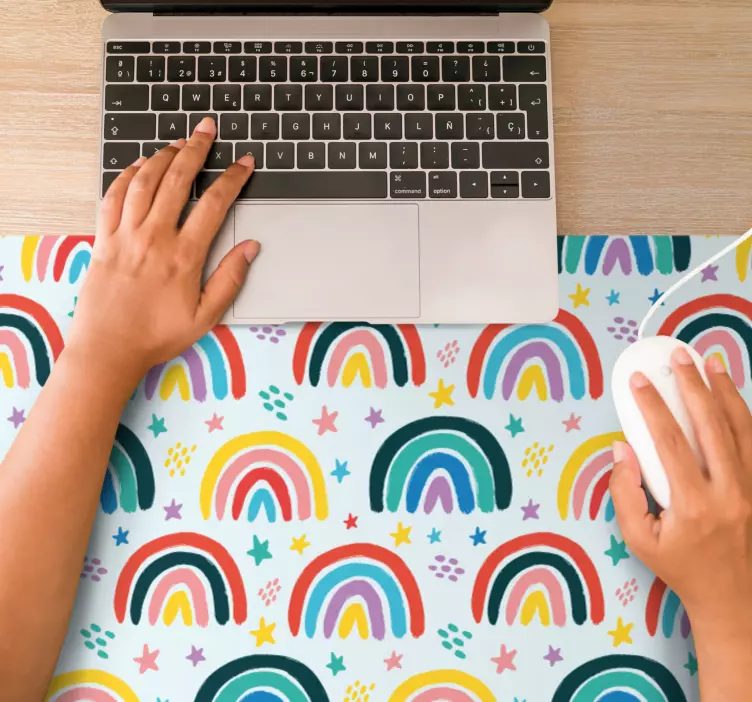 Färgglada regnbågsmotiv mönster och texturer musmatta - Tenstickers