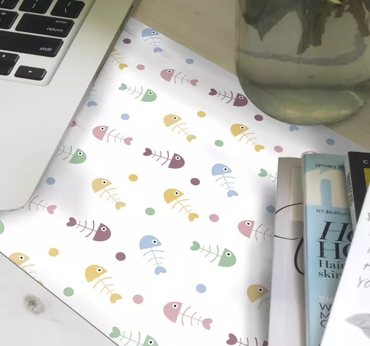 Fiskben mönster fisk musmatta - Tenstickers