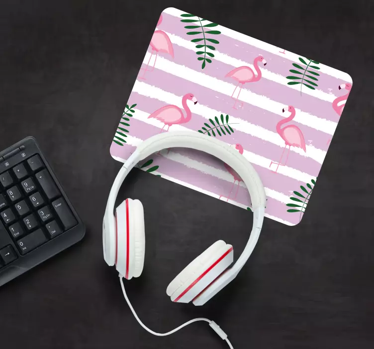 Flamingo blad mönster och texturer musmatta - Tenstickers