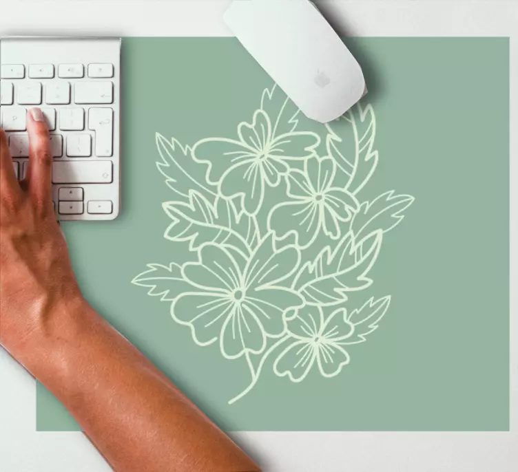 Floral leaf symbol mönster och texturer musmatta - Tenstickers