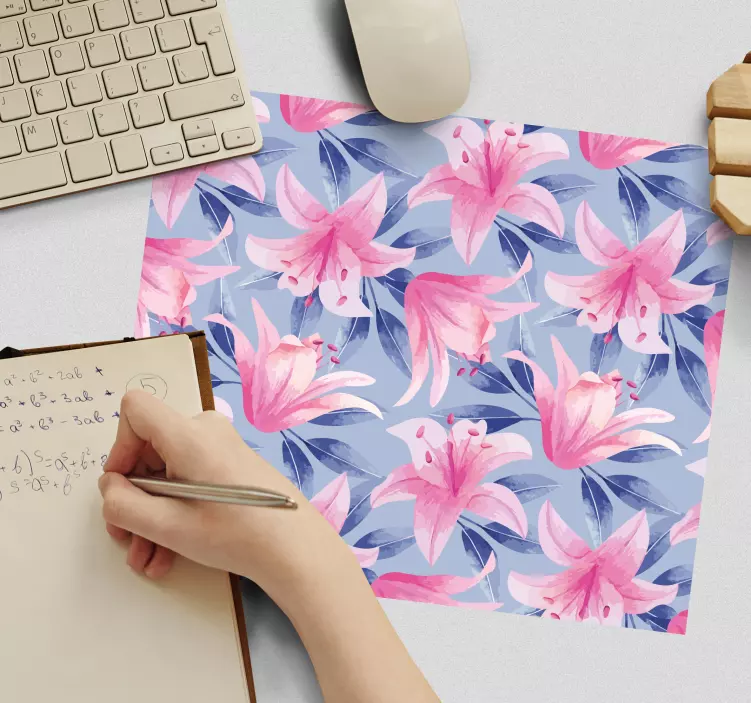 Floral liljor design mönster och texturer musmatta - Tenstickers