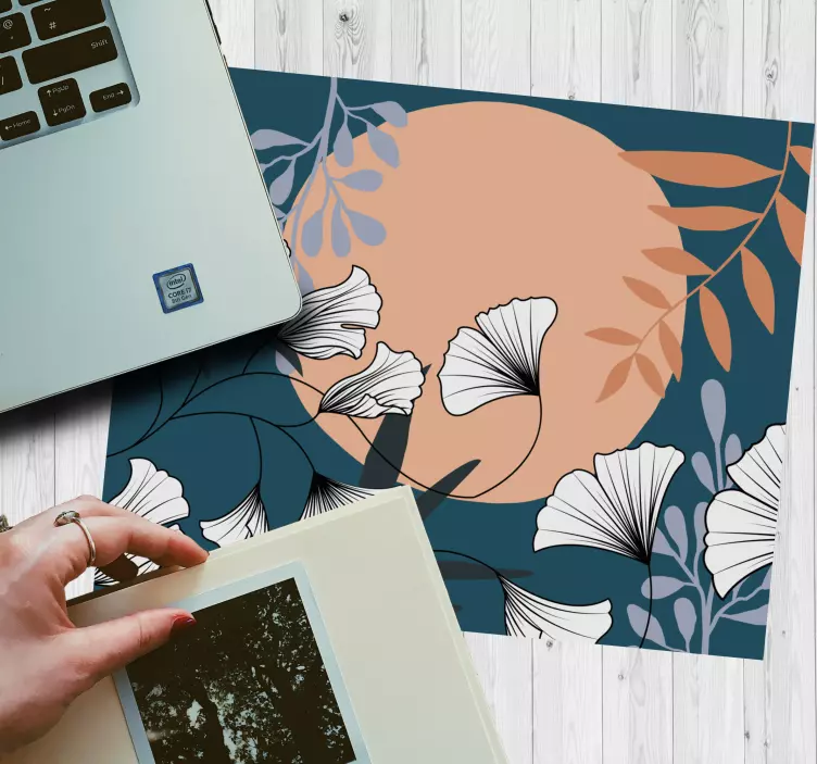 Floral måndesign mönster och texturer musmatta - Tenstickers