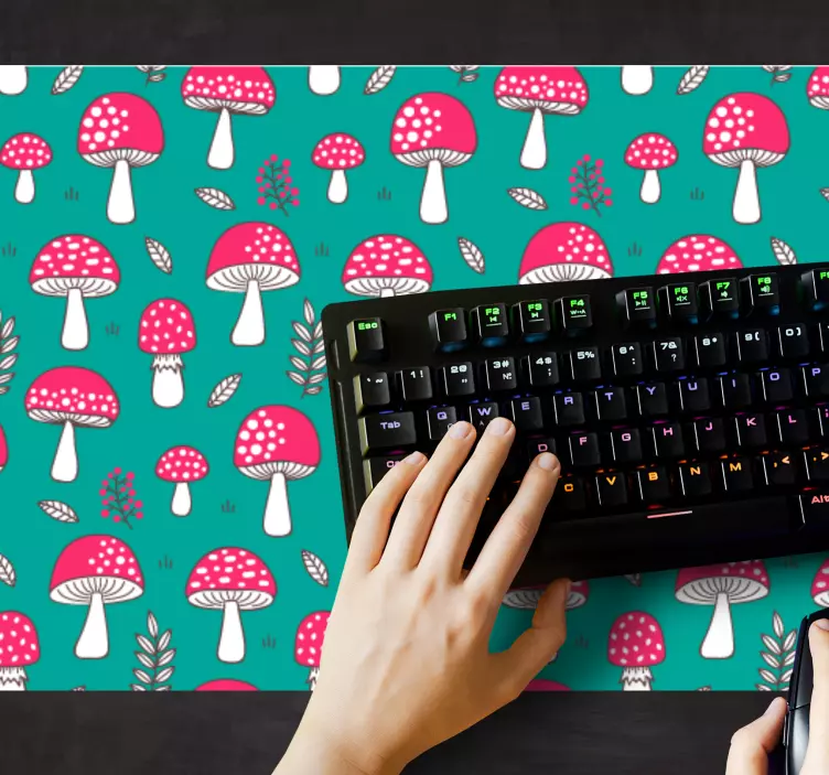 Funky mushroom mönster och texturer musmatta - Tenstickers