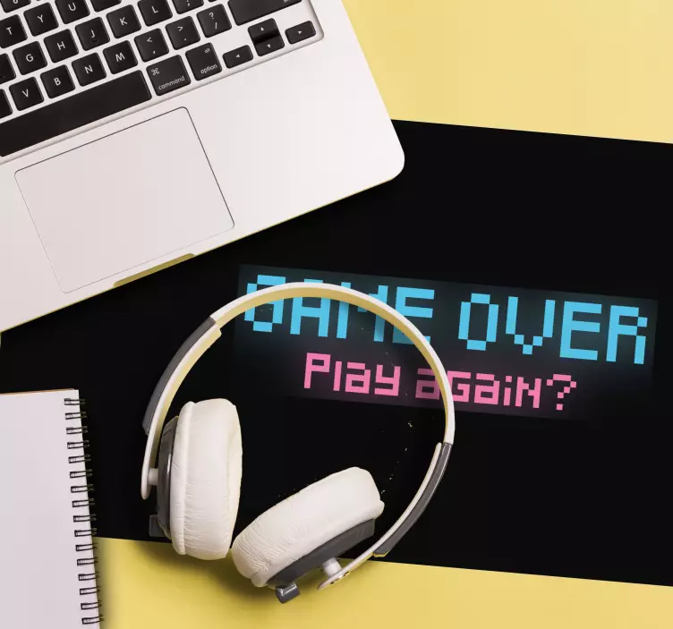 Game over play igen grafisk spelmusmatta - Tenstickers