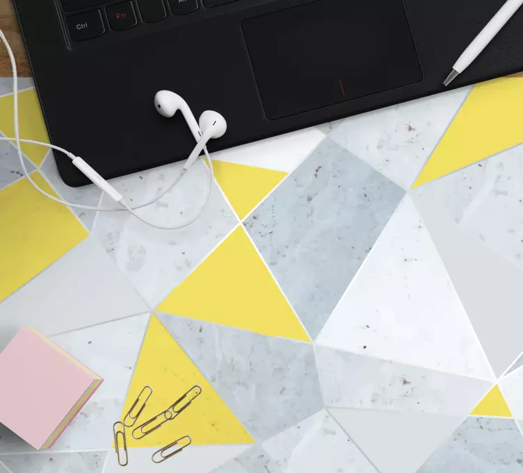 Geometrisk gul accent mönster och texturer musmatta - Tenstickers