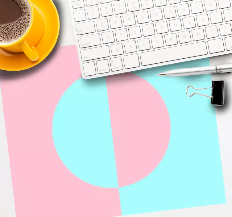 Geometrisk rosa aqua kontrast mönster och texturer musmatta - Tenstickers