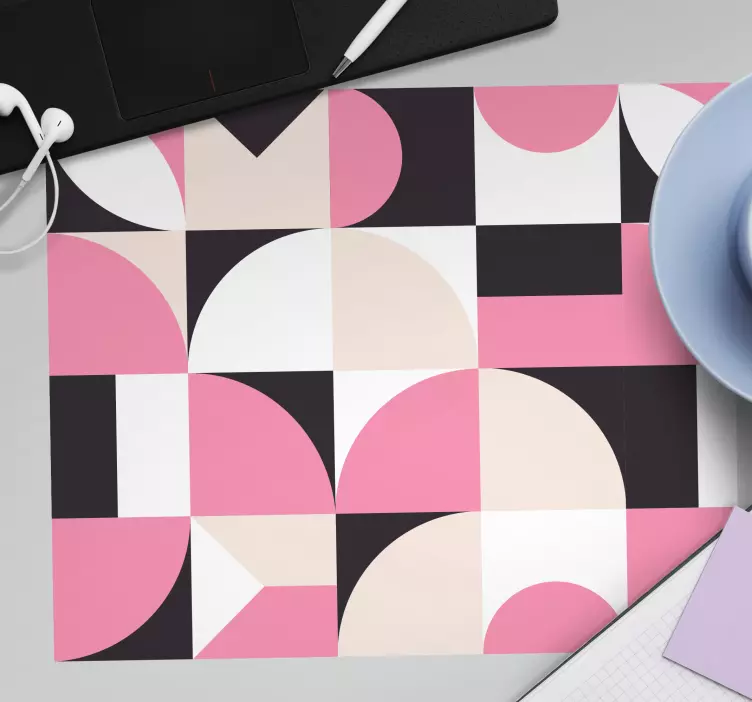 Geometrisk rosa komposition mönster och texturer musmatta - Tenstickers