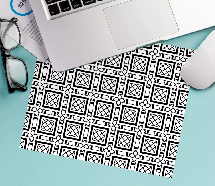 Geometriska fyrkantiga motiv mönster och texturer musmatta - Tenstickers