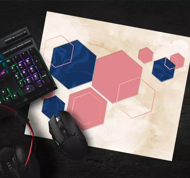 Geometriska hexagonformer mönster och texturer musmatta - Tenstickers