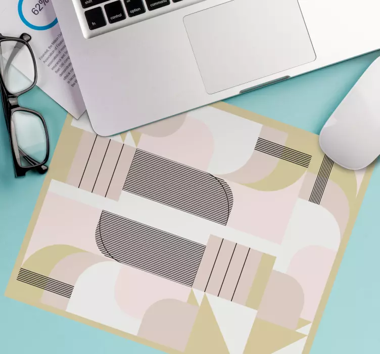 Geometriska mjuka former mönster och texturer musmatta - Tenstickers