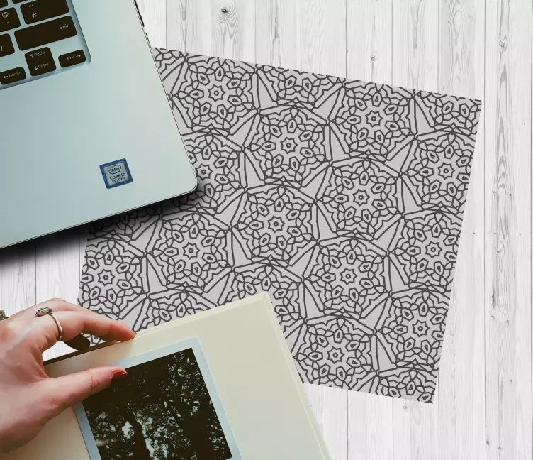 Geometriskt blommönster mönster och texturer musmatta - Tenstickers