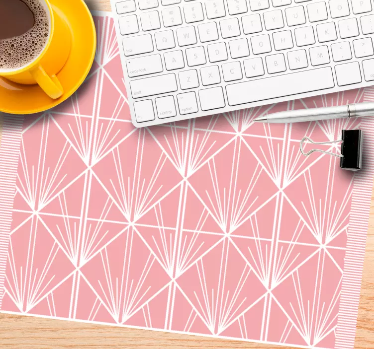 Geometriskt rosa mönster och texturer musmatta - Tenstickers