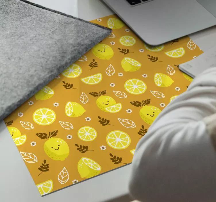 Glad citron mönster och texturer musmatta - Tenstickers