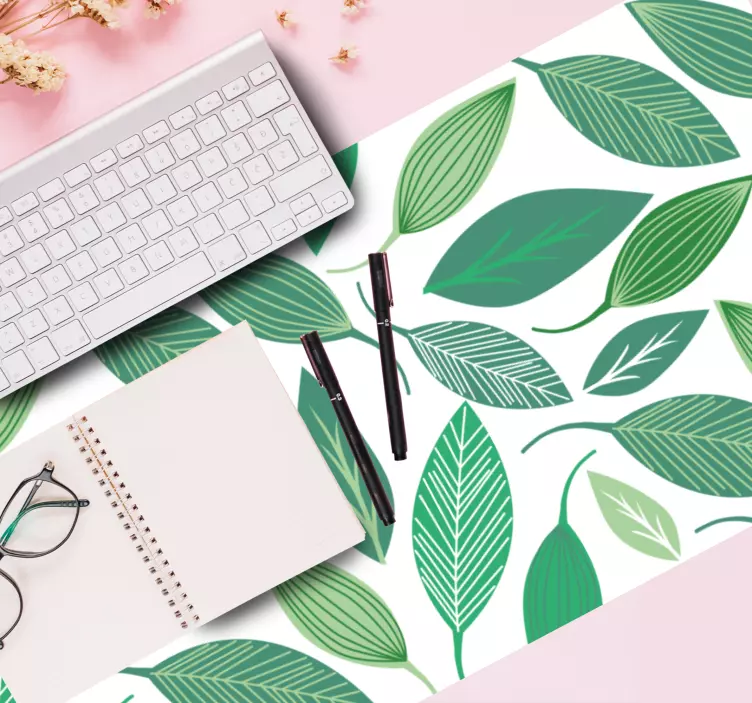 Grön leafes natur mönster original musmatta - Tenstickers