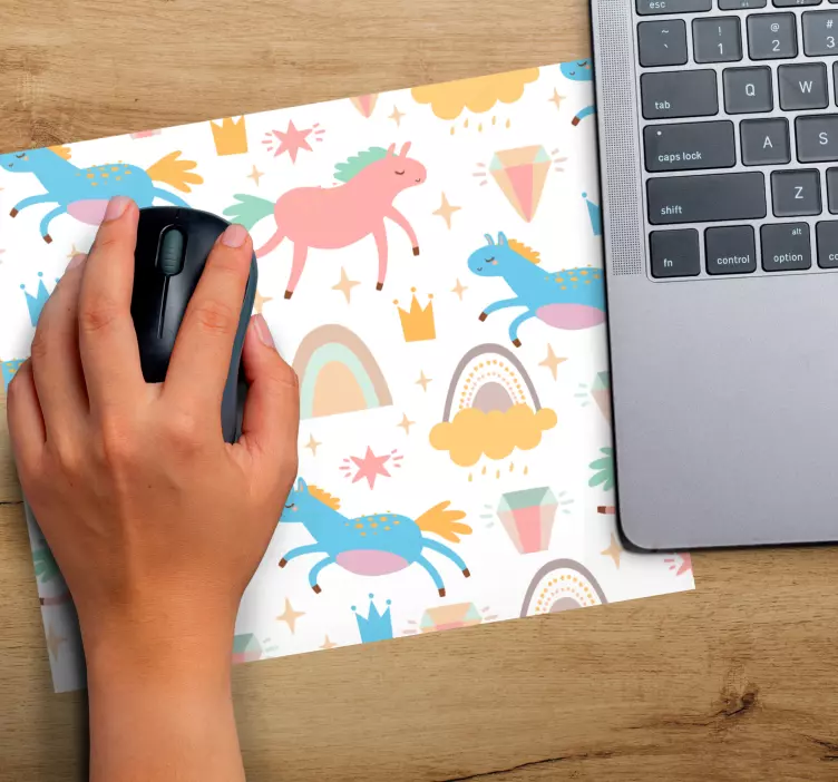 Söta enhörningar regnbågsmotiv original musmatta - Tenstickers