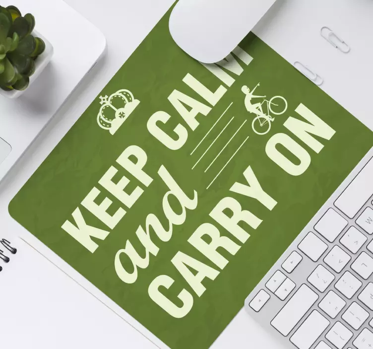 Håll dig lugn och fortsätt citat med musmattor - Tenstickers