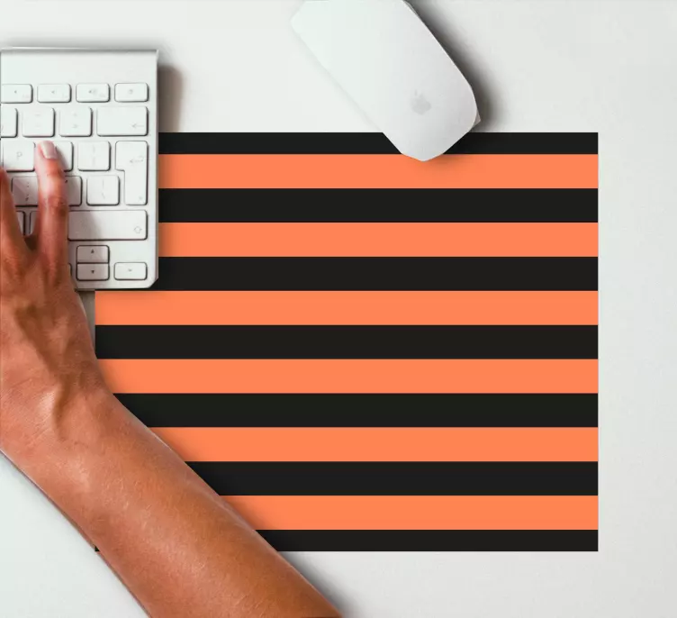 Halloween färger horisontella ränder musmatta - Tenstickers