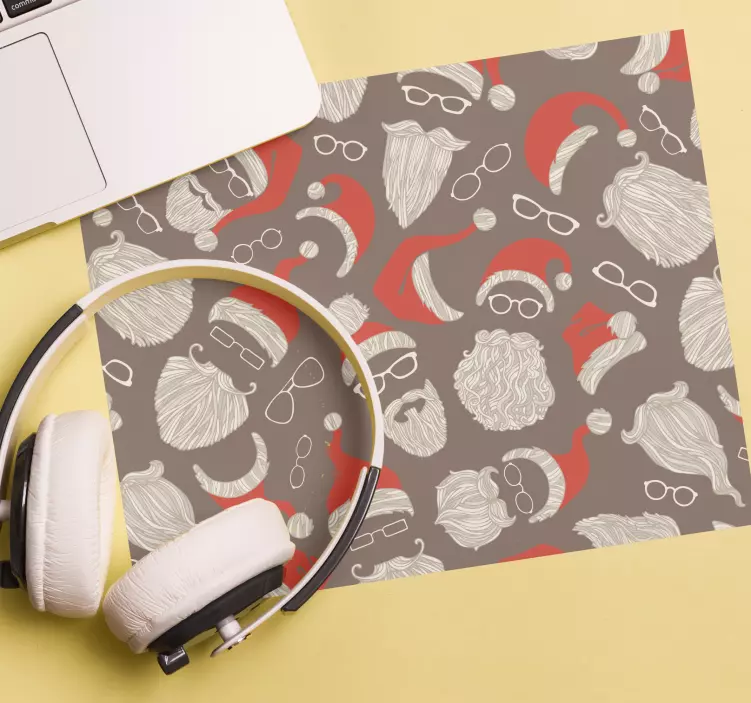 Julens musmatta med festliga skäggmönster - Tenstickers